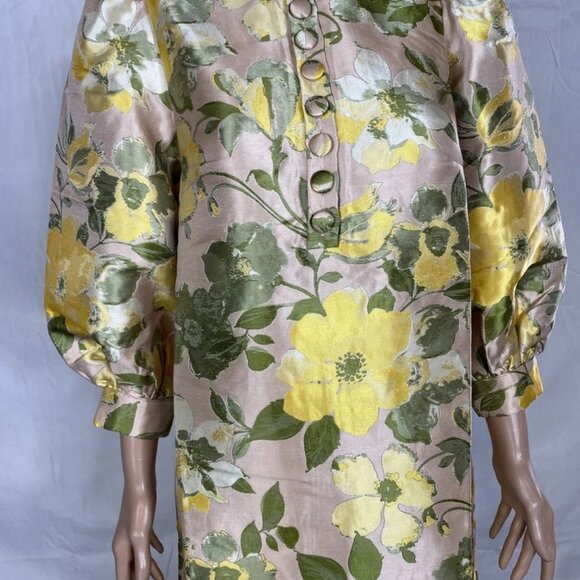 Promander Place Women's Samantha Tapestry Mini Dress Pink/Yellow Size S – Floral - Picture 8 of 9